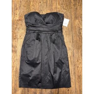 NWT David's Bridal strapless black short charm dress size 6